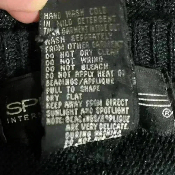 Spree International Vintage Black Shimmer Bejeweled Sweater Size Large - Picture 4 of 10